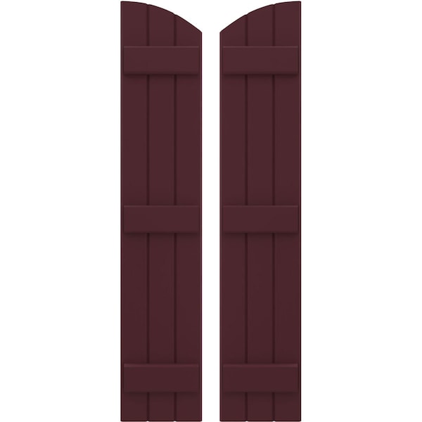 Ekena Millwork Americraft 3-Board (3 Batten) Wood Joined Board-n-Batten Shutters w/Ellipt Top, ARW401BE311X77WRH, PR ARW401BE311X77WRH - main